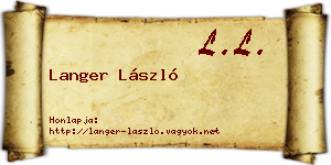 Langer László névjegykártya