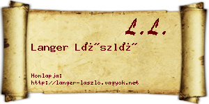 Langer László névjegykártya